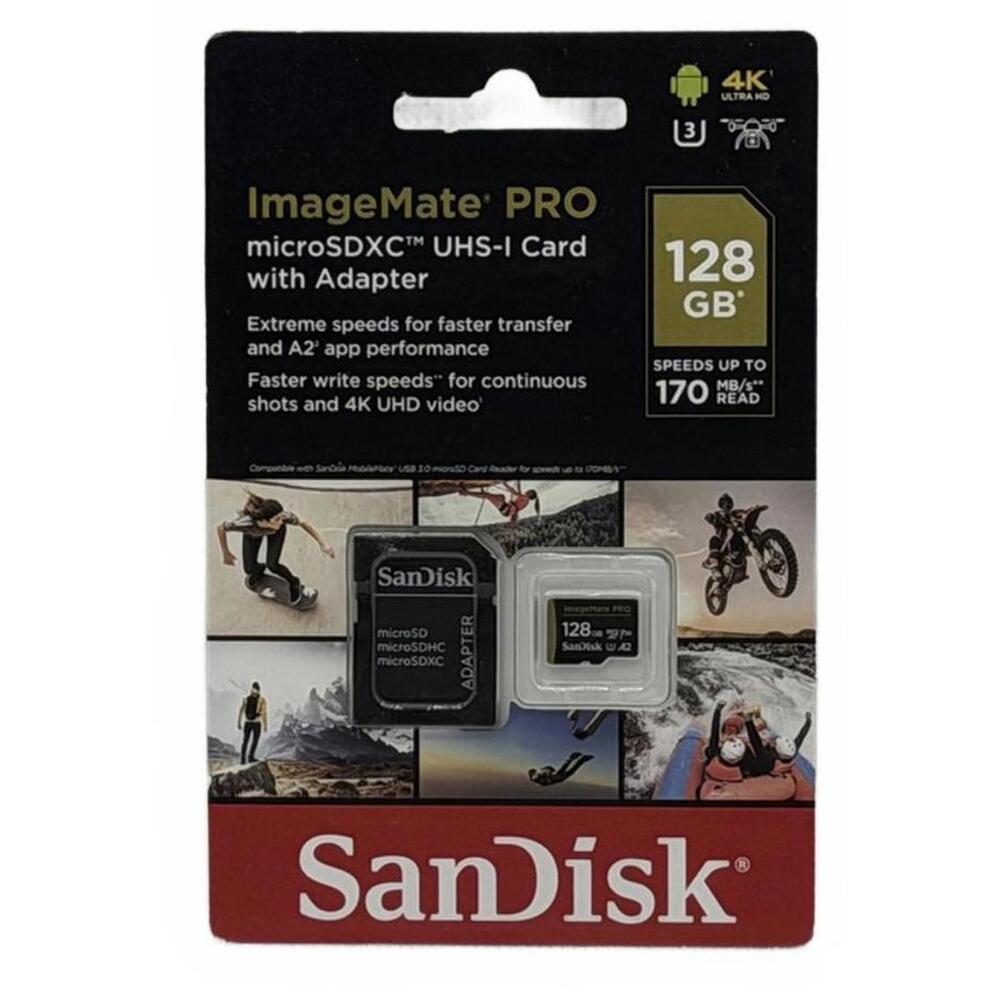 SanDisk ImageMate PRO microSDXC UHS-I Card 128GB with SD and